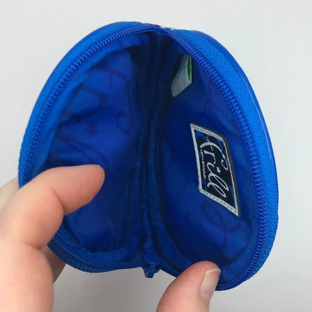 Vera Bradley Frill  Peek A Boo Coin Purse Wallet Blue Lagoon Round Zipper - Picture 4 of 4